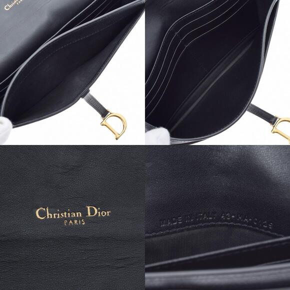 CHRISTIAN DIOR Saddle Long Wallet Black Calfskin Chain - Picture 10 of 12